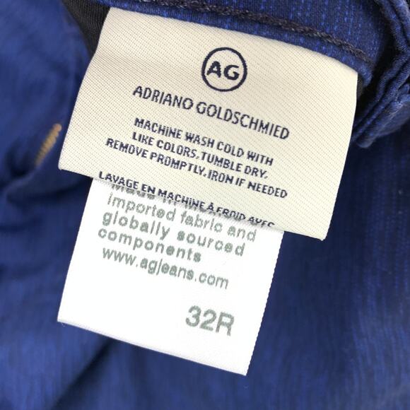 AG Adriano Goldschmeid Wanderer Slim Trouser Short Mens Size 32 Blue Print - Picture 8 of 9